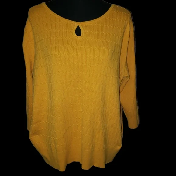 💖👄Croft and Barrow Long Sleeve Yellow Sweater Knit Top (Size3X) - Picture 10 of 15